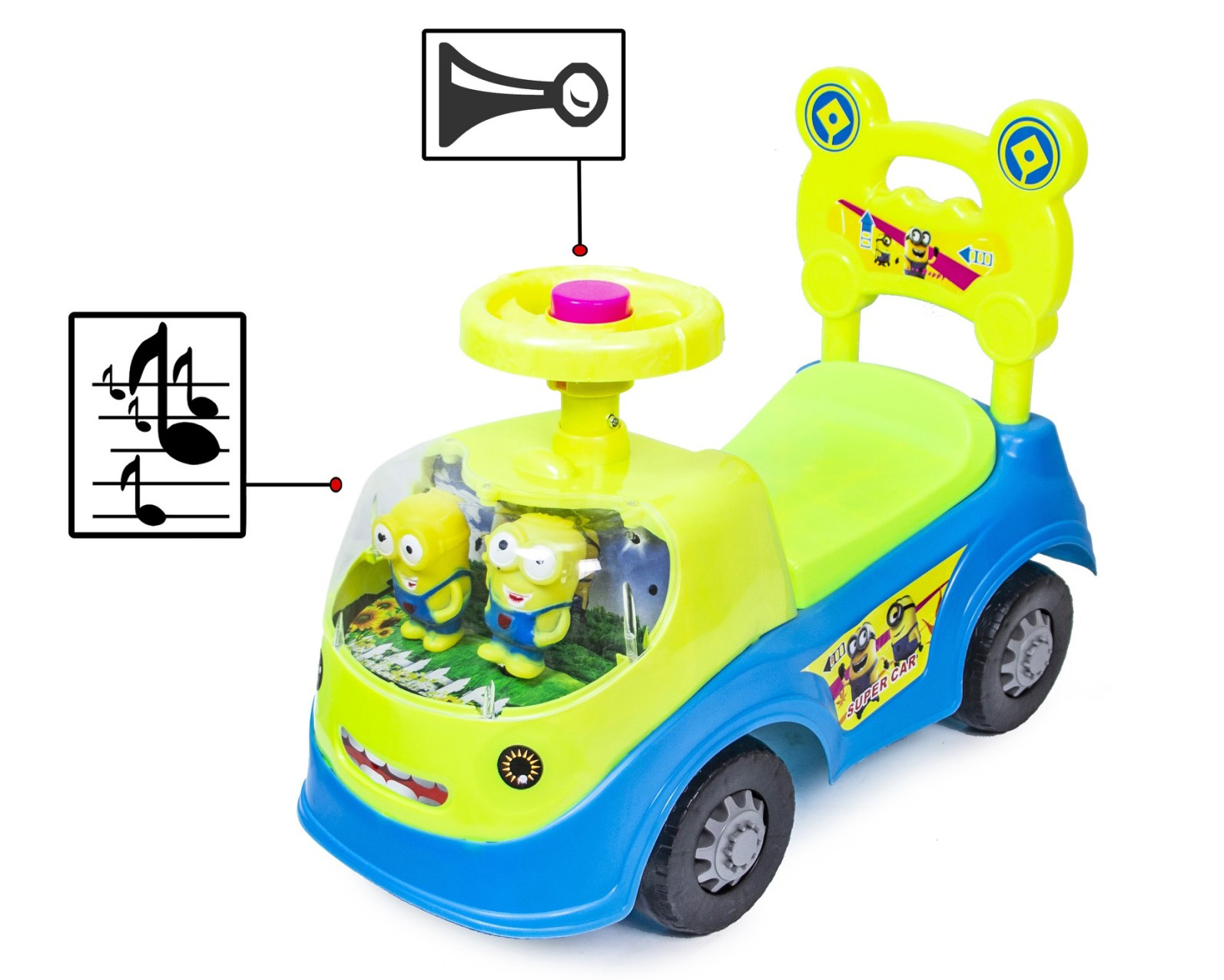 

Каталка толокар "Миньоны" SHENGDA Желто-голубой 000125892