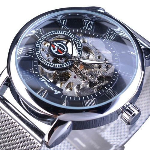 

Мужские наручные часы (1040 Silver-Black) Forsining 41 мм Серебряный 000125190