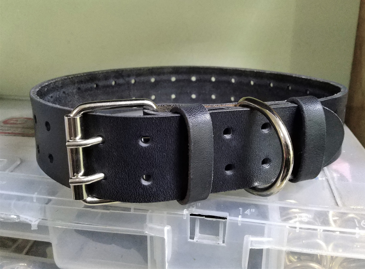 

Крепкий надежный ошейник из натуральной кожи (ld086) Lockdog XL (56-70 см) Черный 000125619