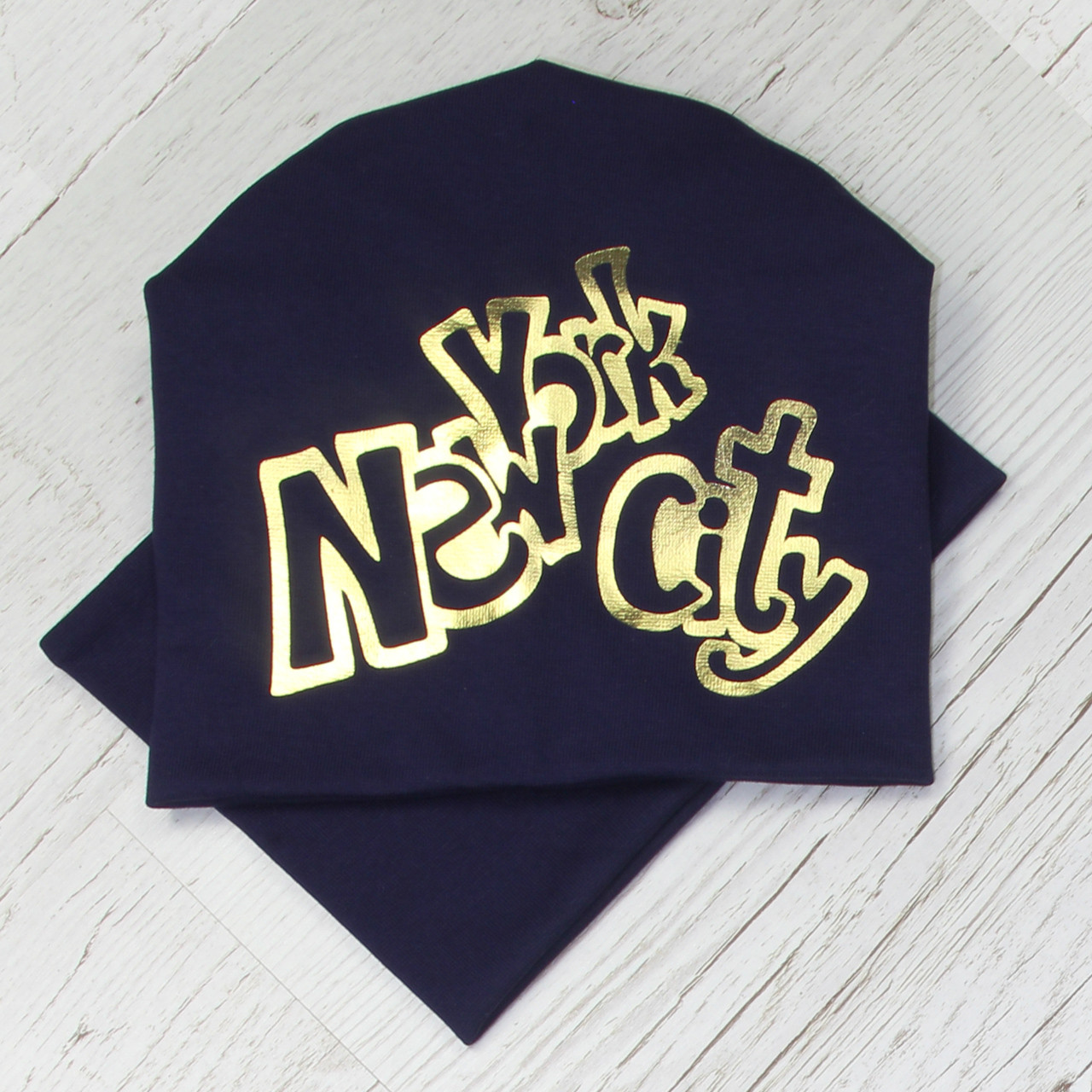 

Детская шапка с хомутом КАНТА размер 52-56, синий (OC-403)