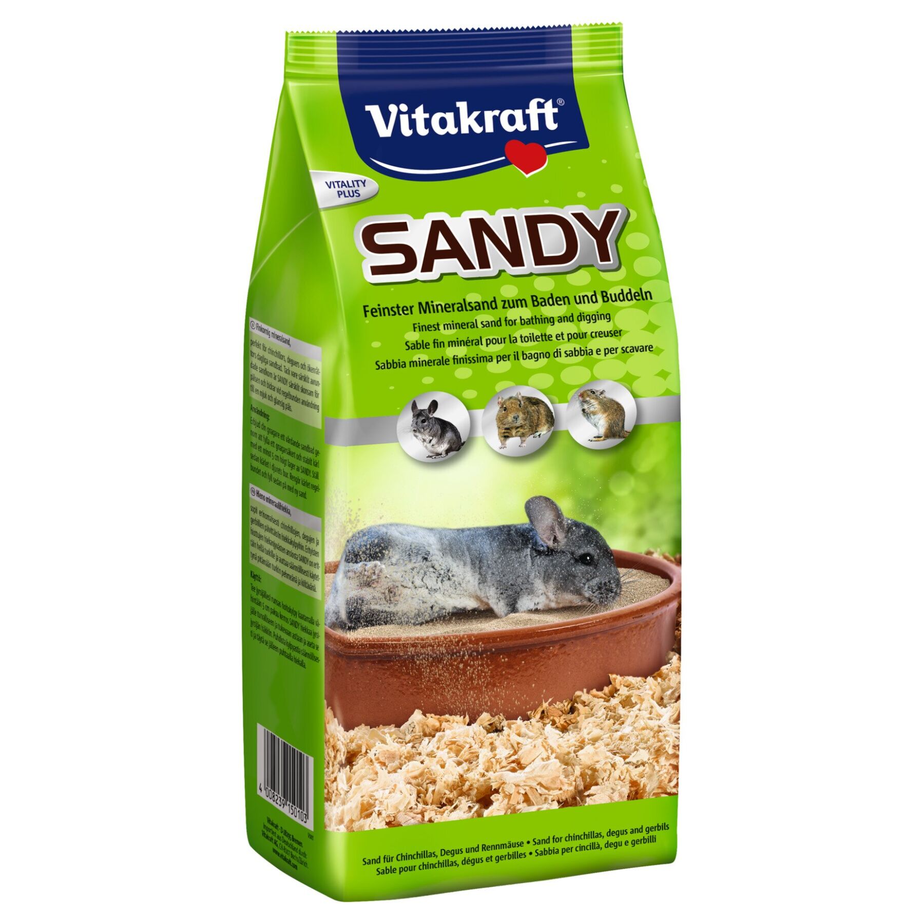 

Песок для купания Vitakraft для шиншилл и других грызунов «Sandy» 1 кг