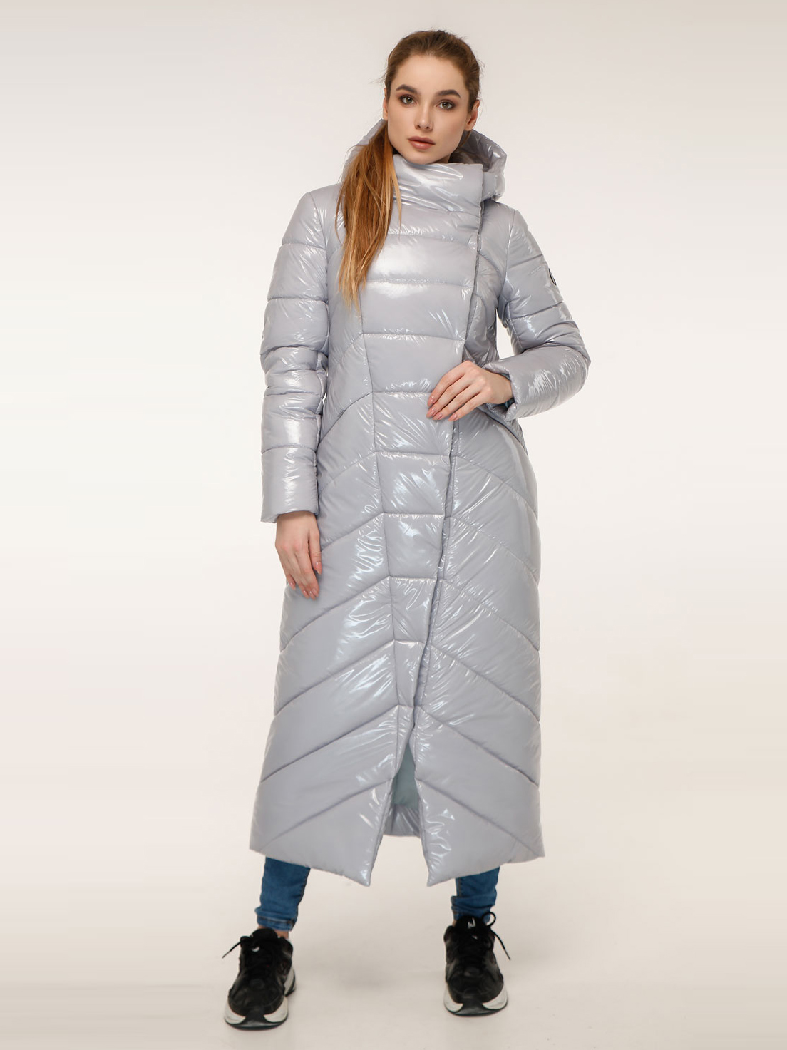 Акція на Куртка зимова довга жіноча Favoritti ПВ-1133 52 Срібляста від Rozetka