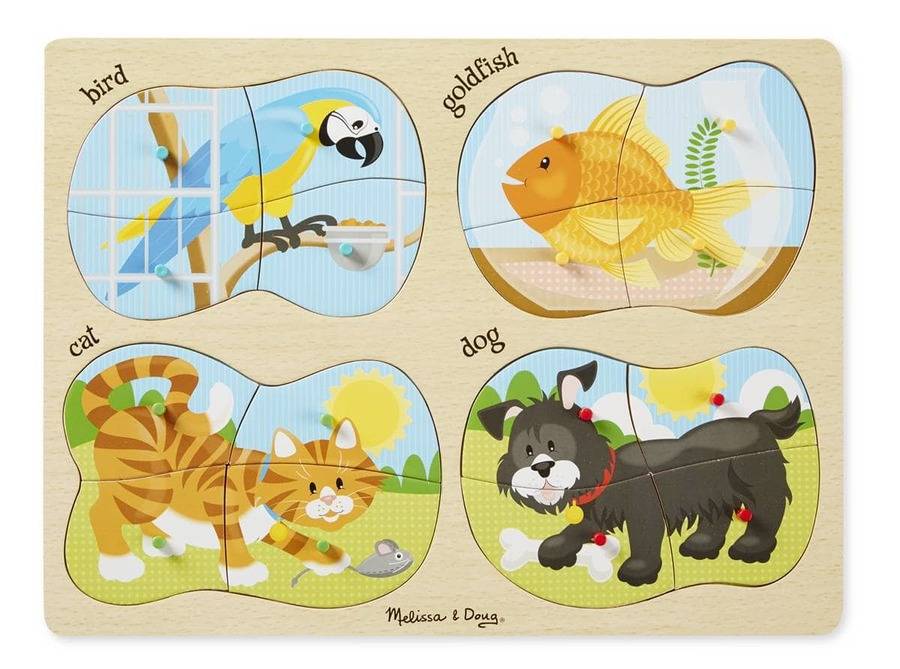 

Деревянные пазлы 4 в 1 Домашние животные Melissa & Doug