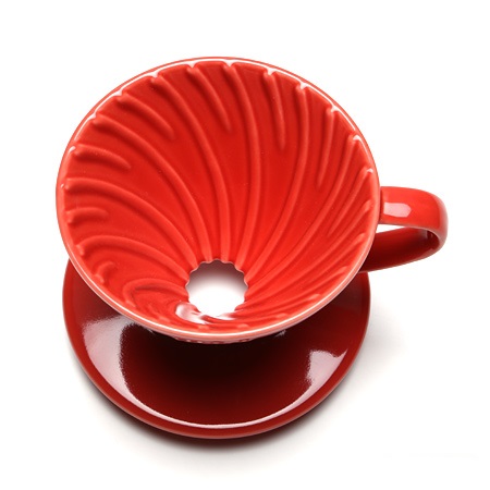 

Пуровер Hario V60 01 красный керамический для заваривания кофе на 1-2 чашки