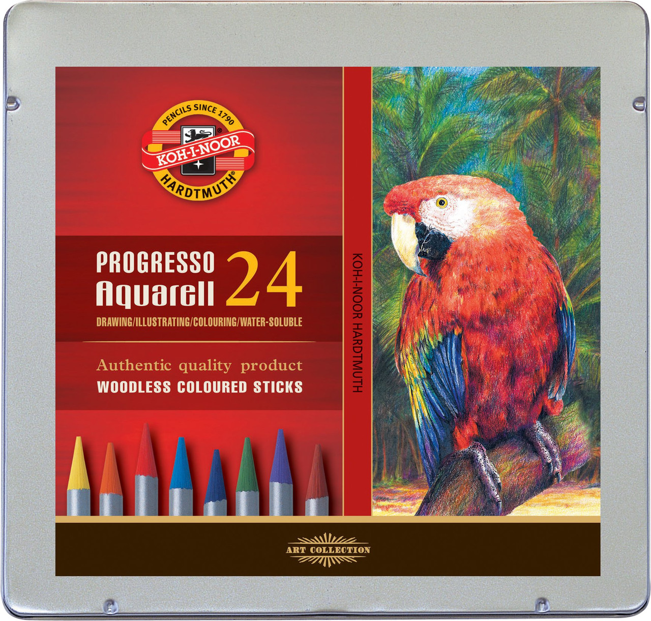 

Акварельные цветные карандаши K-I-N Progresso, 24шт.,мет.уп 23609 8784