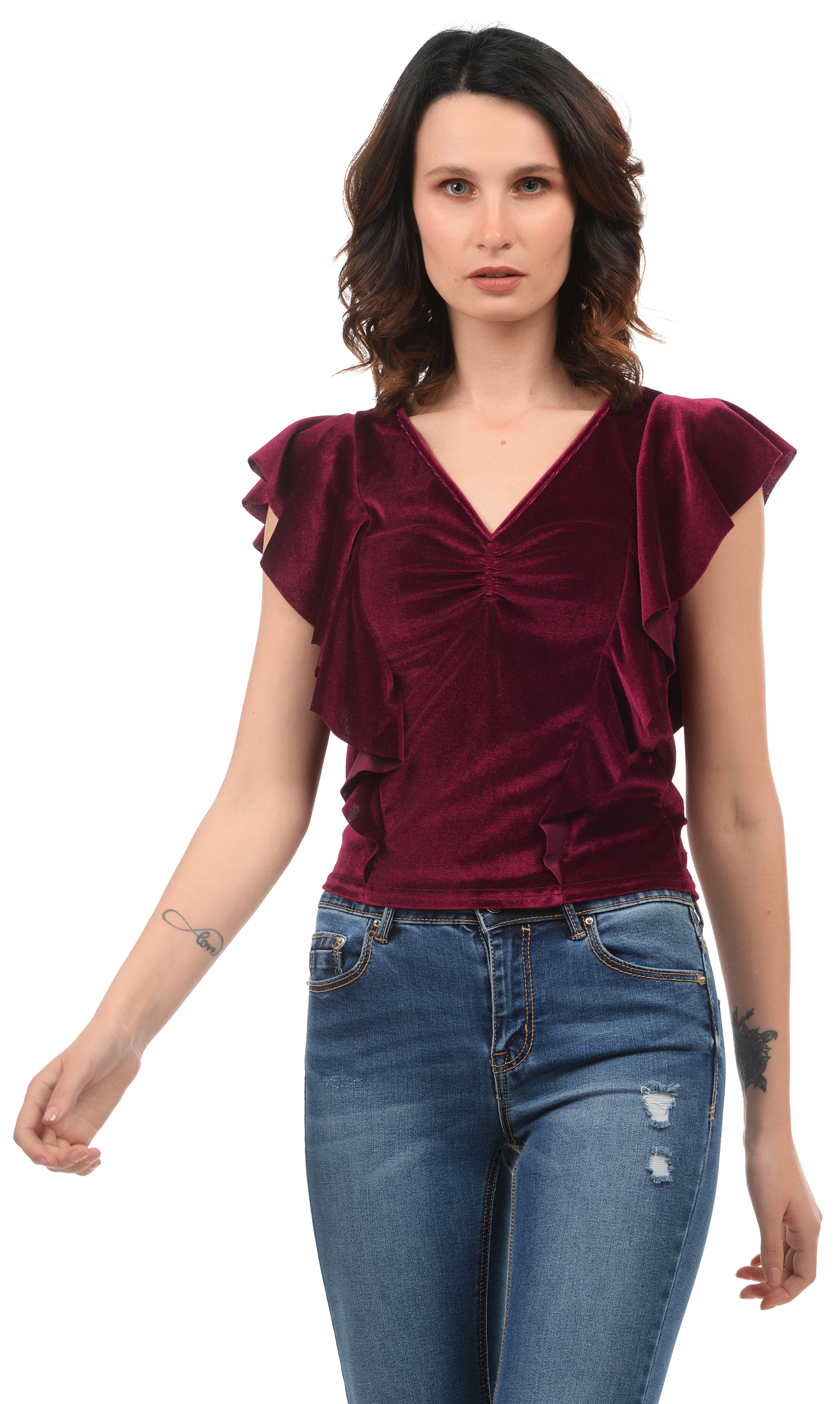 

Блузка Stradivarius st06110035 S Бордовая