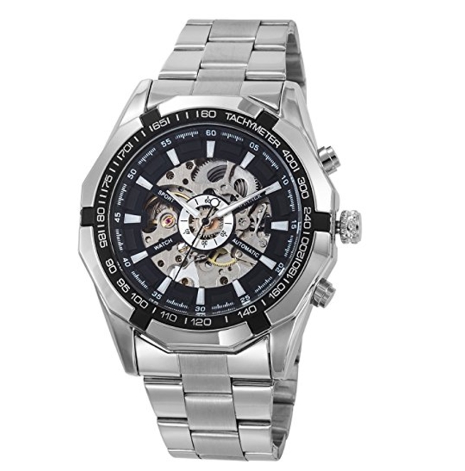 

Часы мужские механические Winner Timi Skeleton Sport Silver