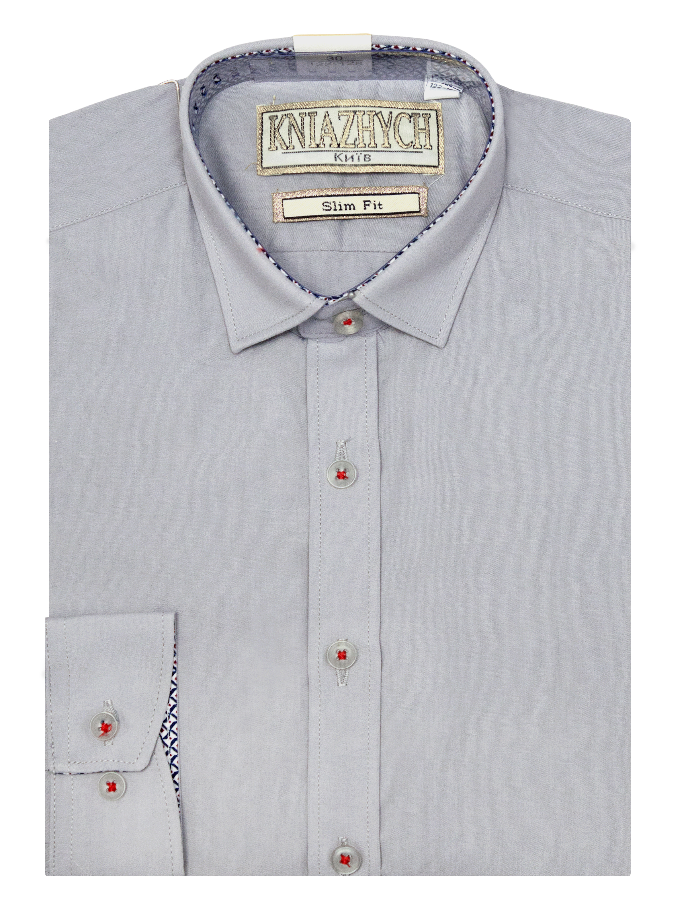 

Рубашка Княжич 134-140/32 Серый Pale grey slim