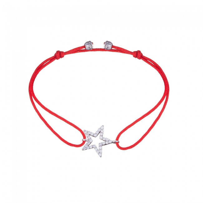 

Шнурок на руку с серебряной вставкой "ЗВЕЗДА" Jewel-case Красный безразмерный 4138-kr