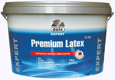 

Латексна зносостійка фарба Dufa Premium Latex (Преміум латекс) 10л