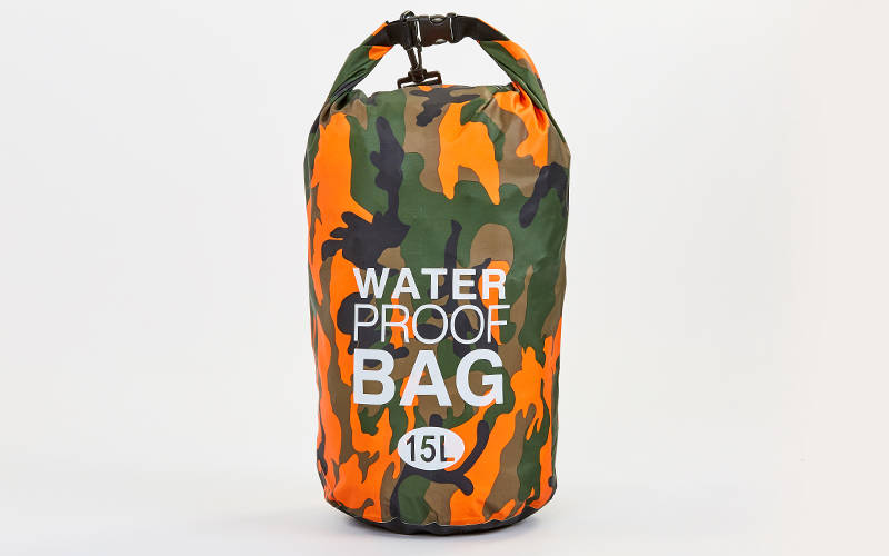 

Водонепроницаемый гермомешок Waterproof Bag 15л TY-6878-15 Камуфляж оранжевый (MR04071)