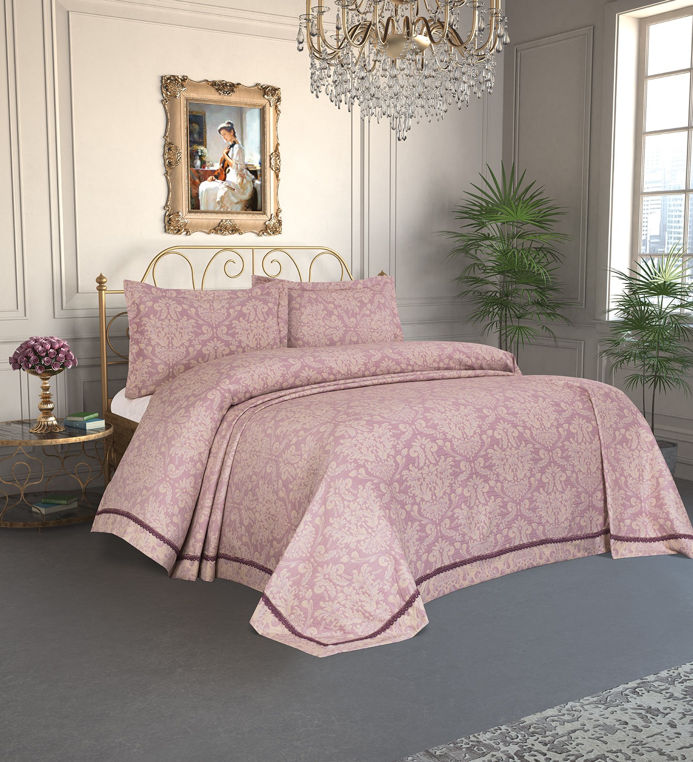 

Покрывало Tropik Home Pandora Damask Lila 1229-2 240x260