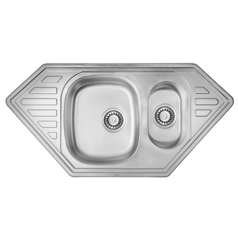 

Врезная кухонная мойка ULA 7802 ZS Satin 08 (мойка 10050 нерж.) двойная