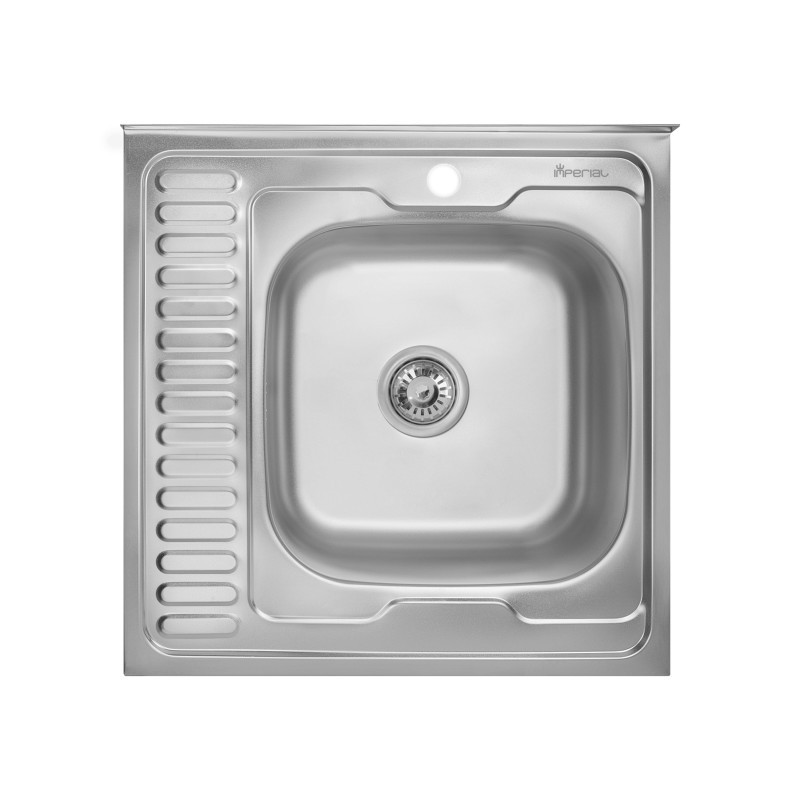 

Накладная кухонная мойка из нержавеющей стали Imperial 6060-R (0,6мм) Decor