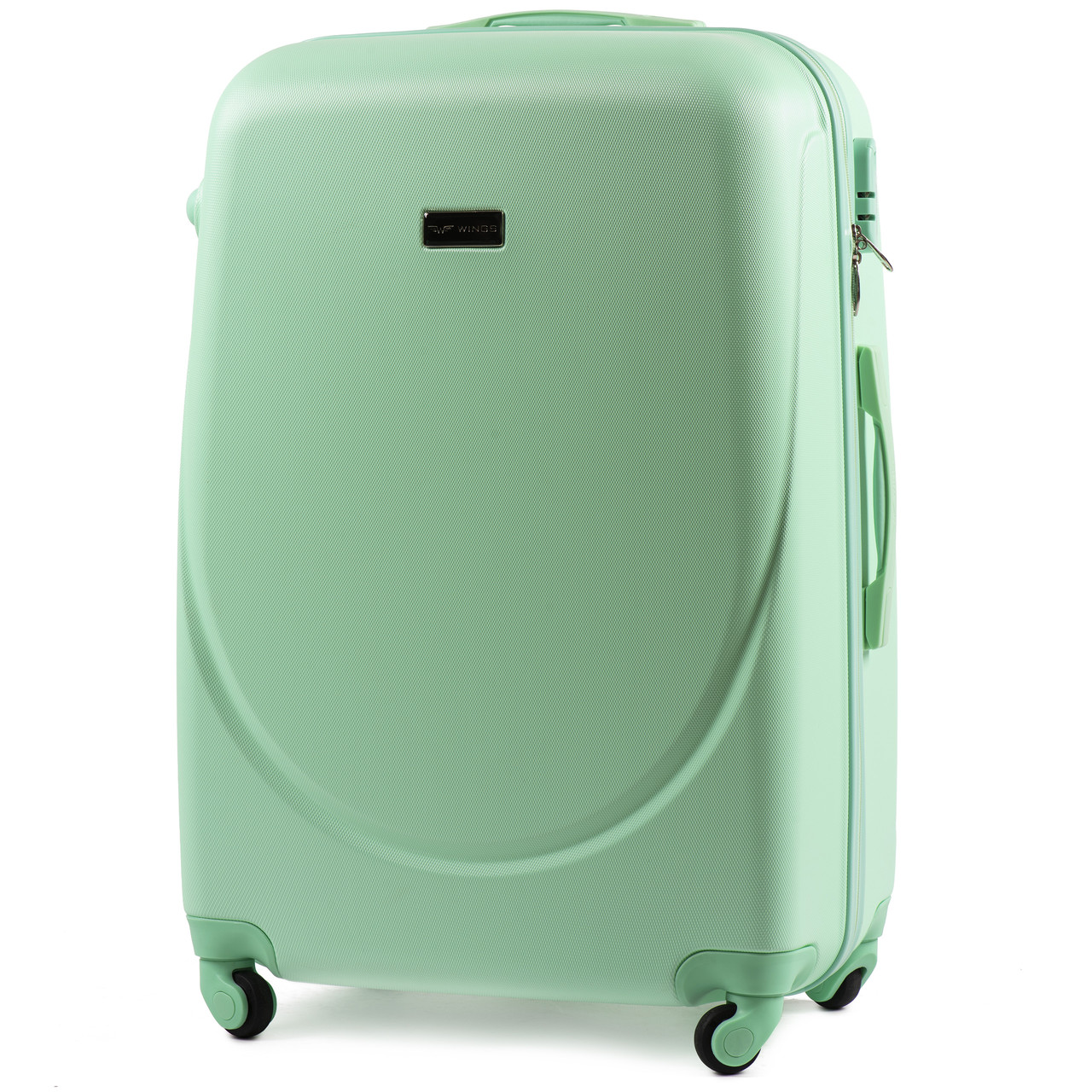 

Чемодан пластиковый на 4-х колесах Wings K310 с расширением большой L Мятный