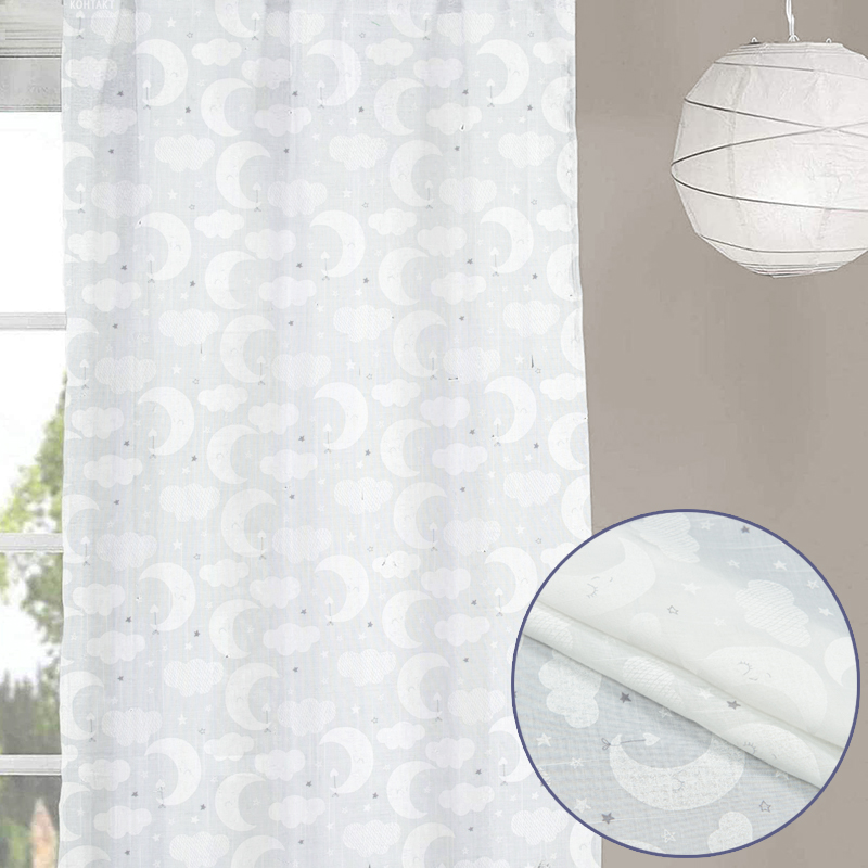 

Тюль для детской комнаты Time Textile 400х275 см Серо-белый 000127458