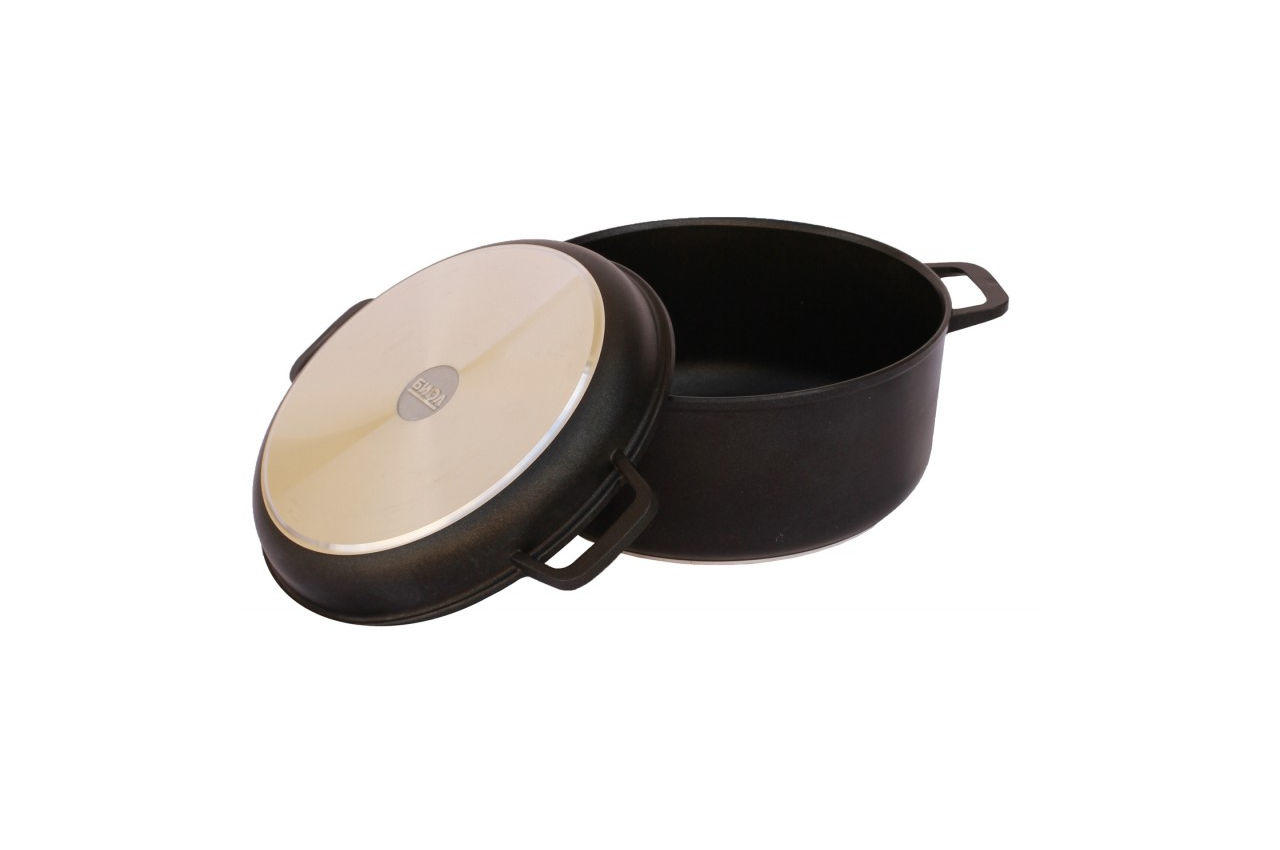 

Кастрюля антипригарная Биол - 260 х 161 мм х 5 л, с крышкой-сковородкой TRG-13016