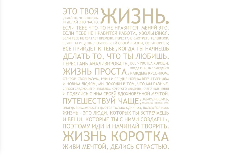 

Интерьерная виниловая наклейка на стену IdeaClock That's life 96х130 см Бежевый(39438-46-48)