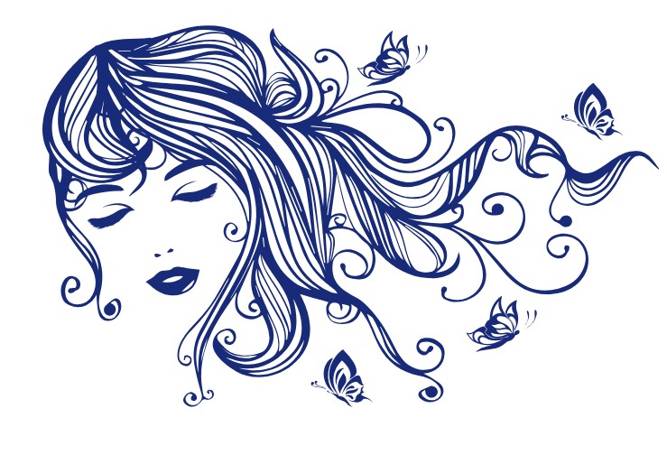 

Интерьерная виниловая наклейка на стену IdeaClock Beautiful girl with butterflies 120х75 см Королевский синий(53234-46-25)
