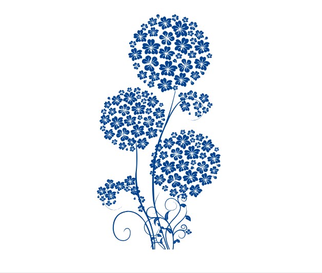 

Интерьерная виниловая наклейка на стену IdeaClock Flower balls 80х150 см Дорожный синий(39618-46-28)