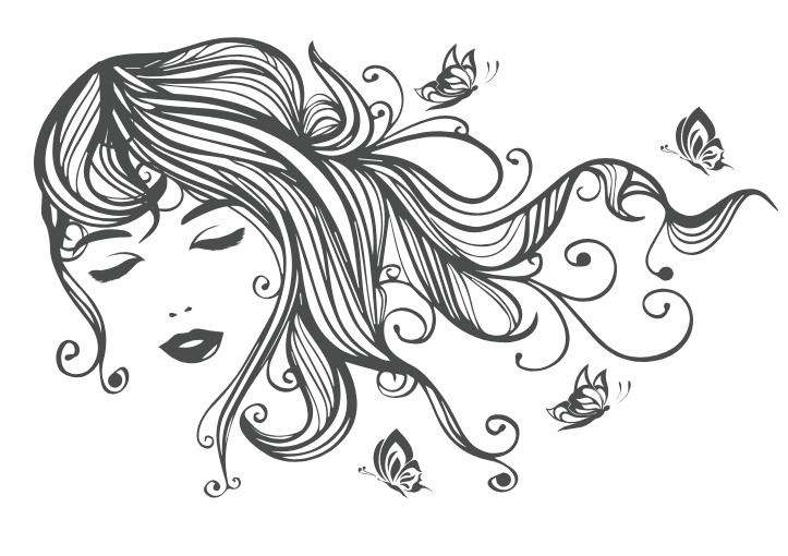 

Интерьерная виниловая наклейка на стену IdeaClock Beautiful girl with butterflies 120х75 см Темно-серый(53234-46-51)