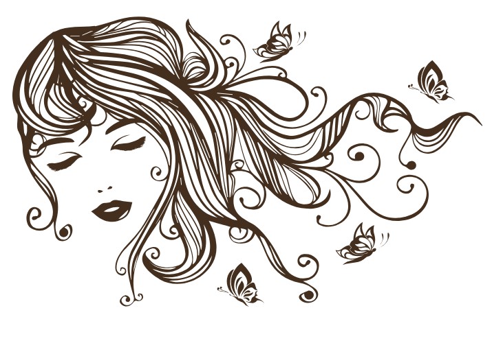 

Интерьерная виниловая наклейка на стену IdeaClock Beautiful girl with butterflies 120х75 см Коричневый(53234-46-45)