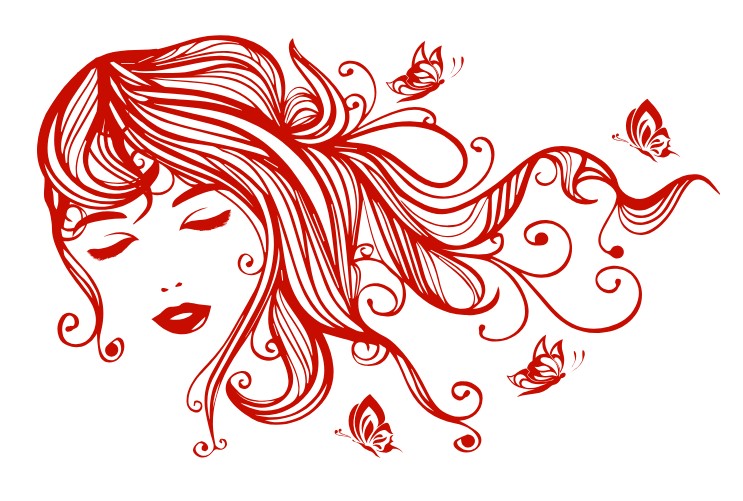 

Интерьерная виниловая наклейка на стену IdeaClock Beautiful girl with butterflies 120х75 см Светло-красный(53234-46-10)