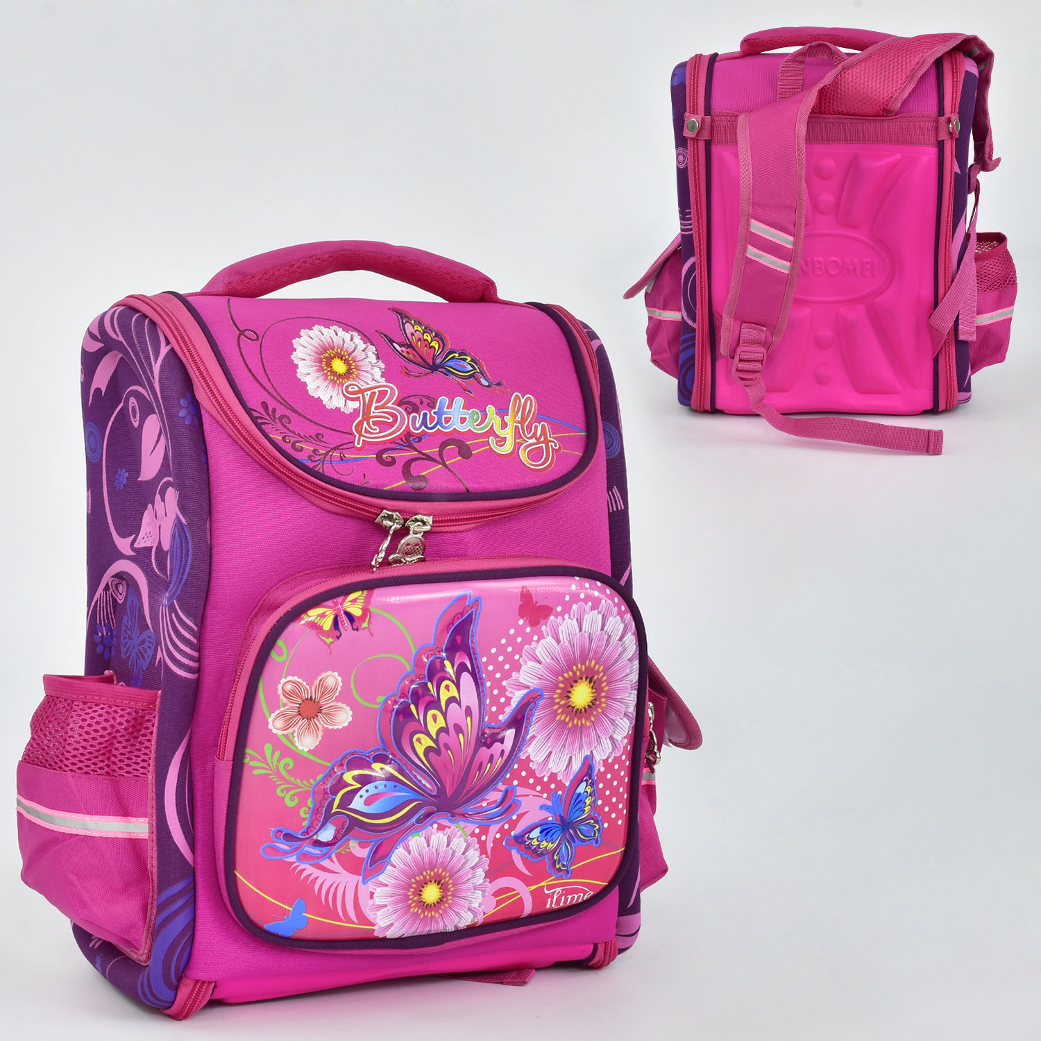 

Рюкзак школьный BUTTERFLY, 1 отделение, 3 кармана, спинка ортопедическая (N 00135)