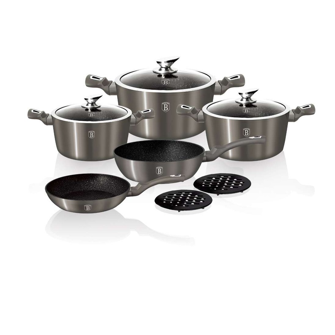 

Набор посуды Berlinger Haus Carbon Metallic Line 10 предметов Алюминий BH-1219N