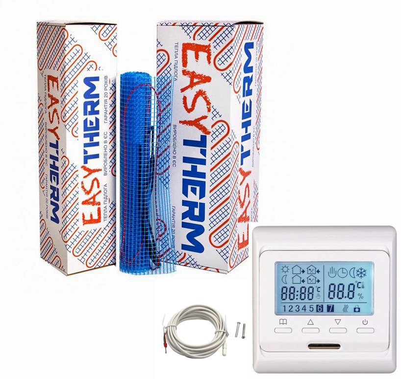 

Теплый пол под плитку EasyTherm Easymate 400Вт/ 2,0м² + Прграммируемый терморегулятор Е51.02