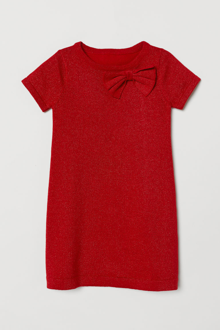 

Платье с коротким рукавом блестящее H&M N0002 110 - 116 см Красное (P-100002)