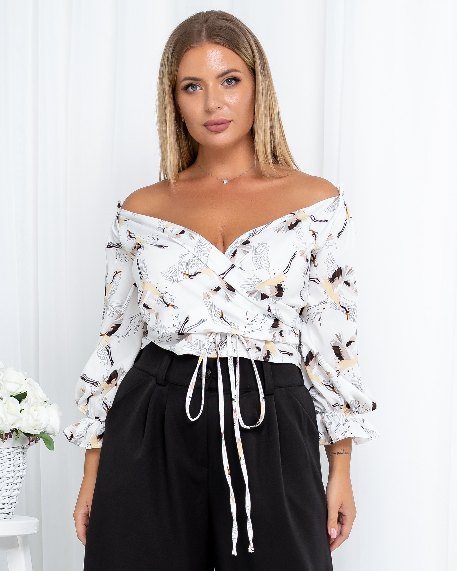 

Блуза на запах Птицы Modnicy 0325,1 50-54