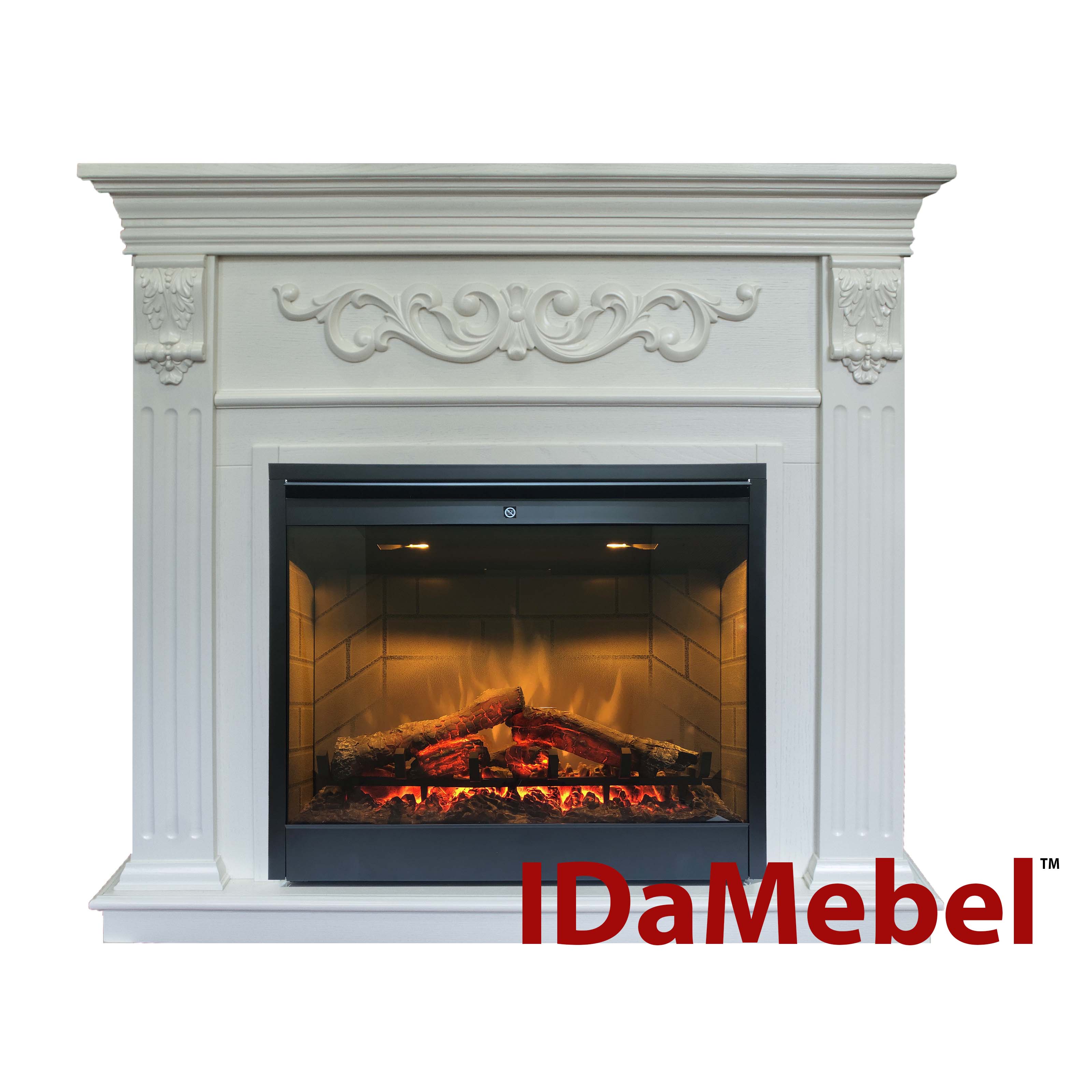 

Каминокомплект IDaMebel Marseille DF2608-INT Белый Ясень
