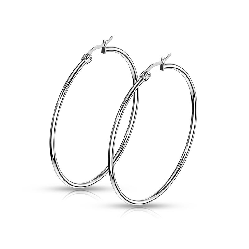 

Серьги кольца из стали Spikes Серебристые SEH01S 8044