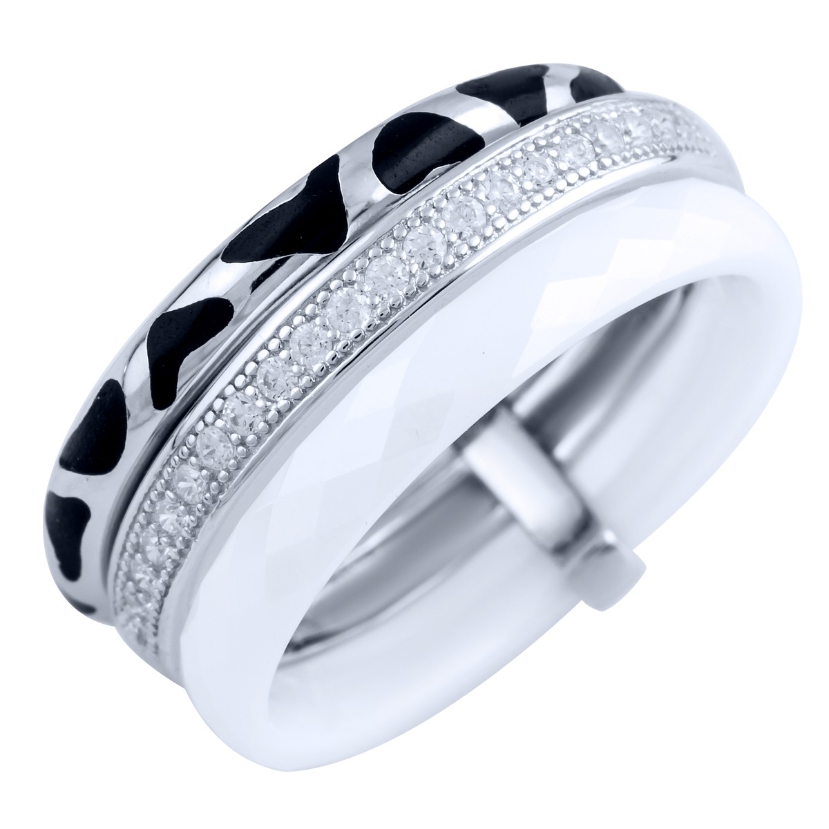 

Серебряное кольцо SilverLine с керамикой 17 размер