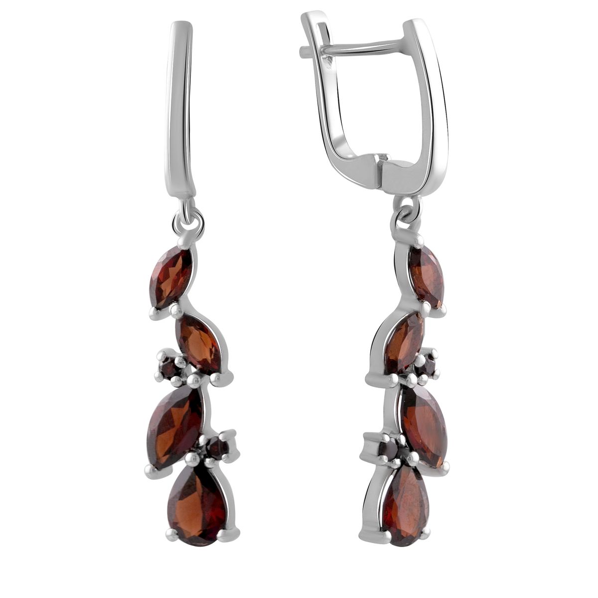 

Серебряные серьги SilverLine с натуральным гранатом