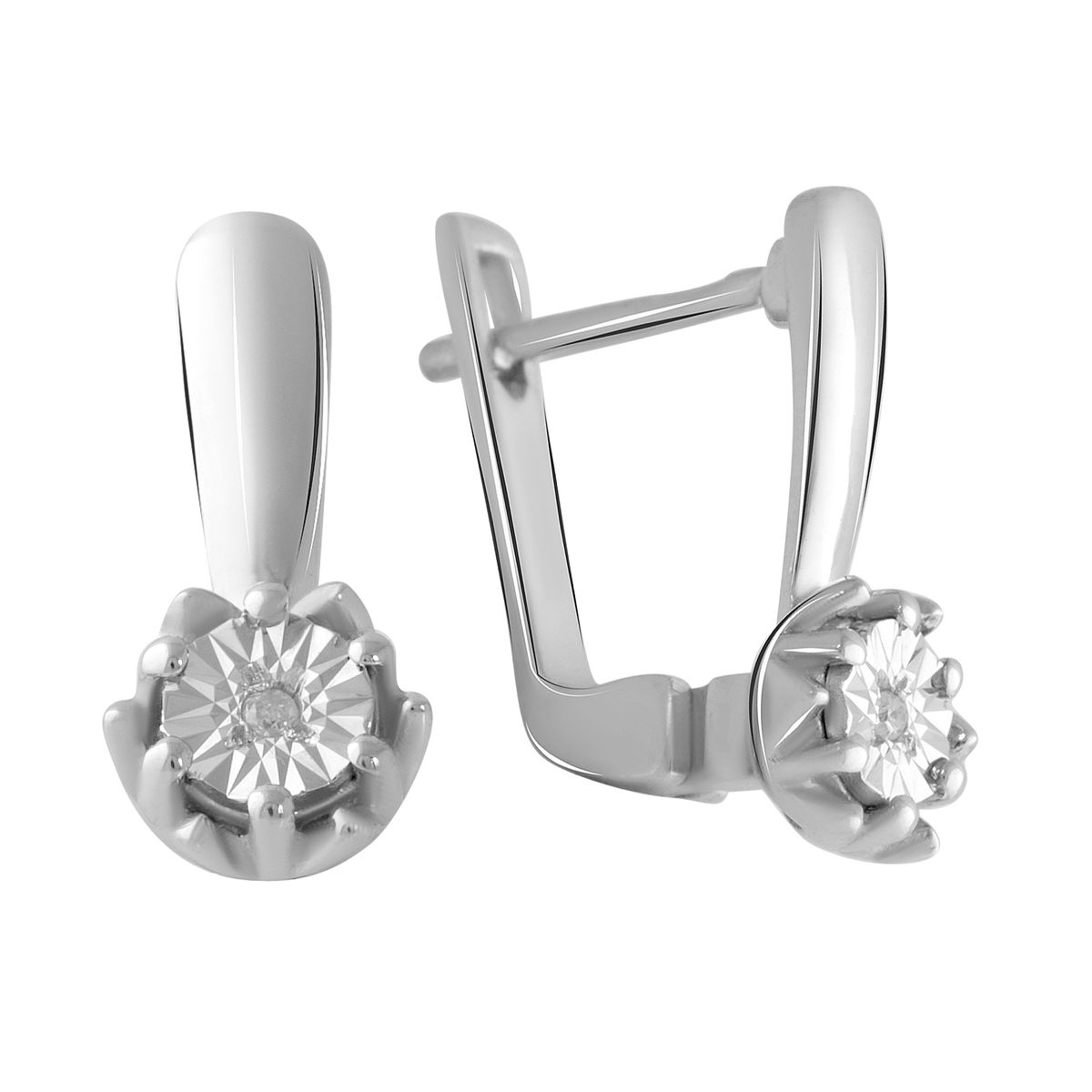 

Серебряные серьги SilverLine с натуральными бриллиантом