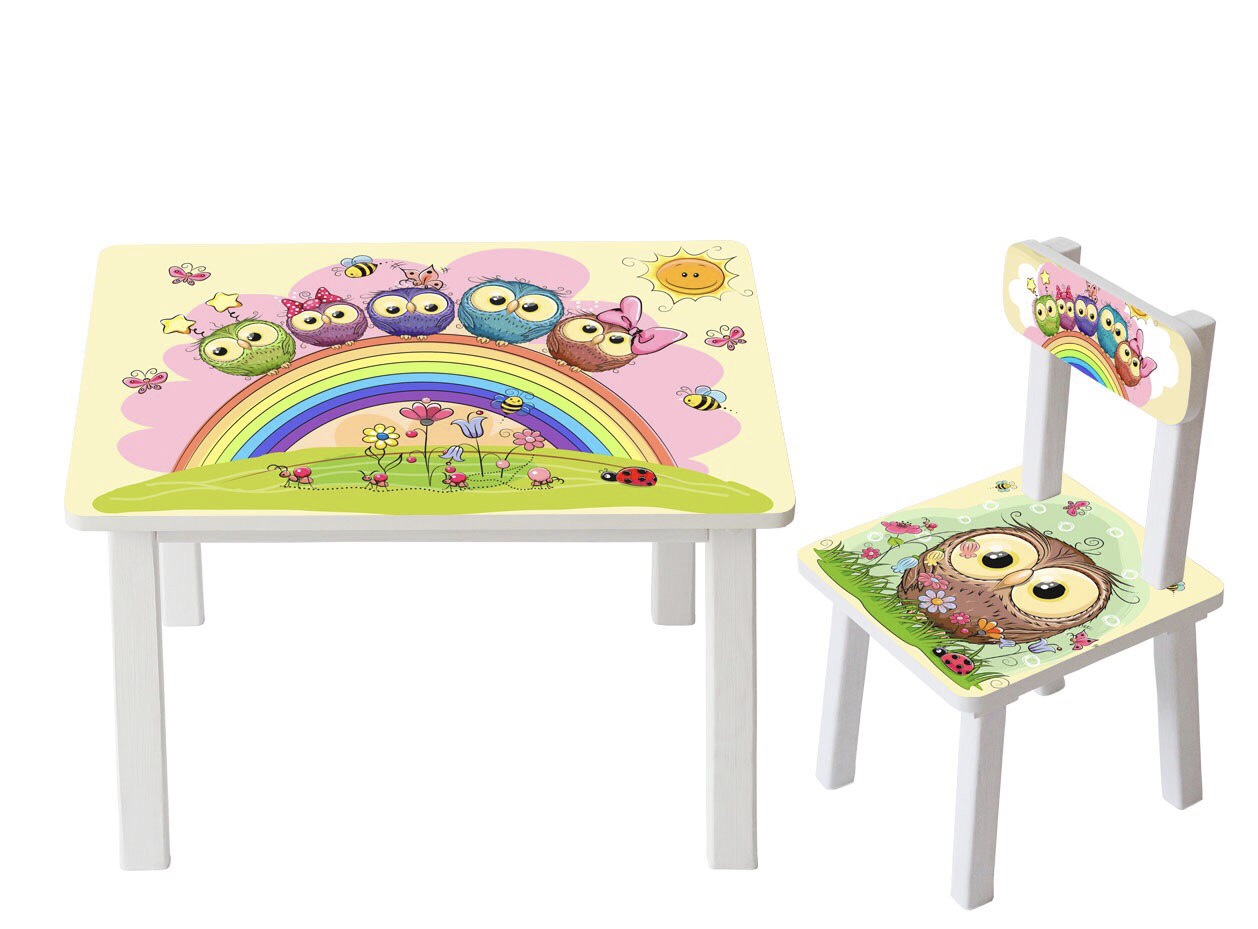 

Столик детский и стульчик Toys высота 43,5 см. 60/40 Сова BSM2К-01