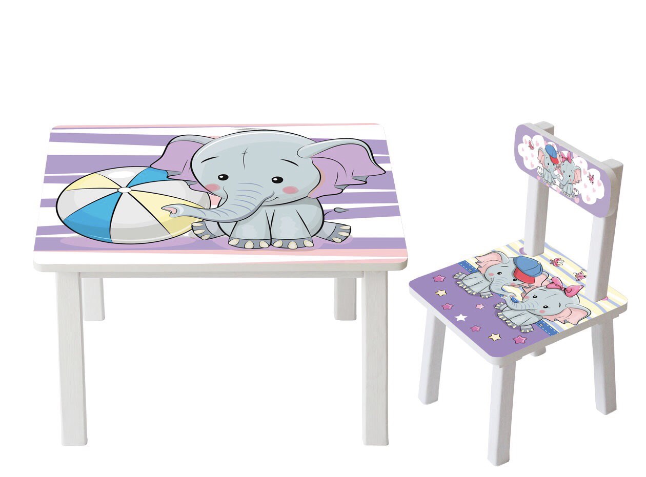 

Столик детский и 2 стульчика Toys высота 43,5 см. 60/40 Слоник BSM2К-05+1