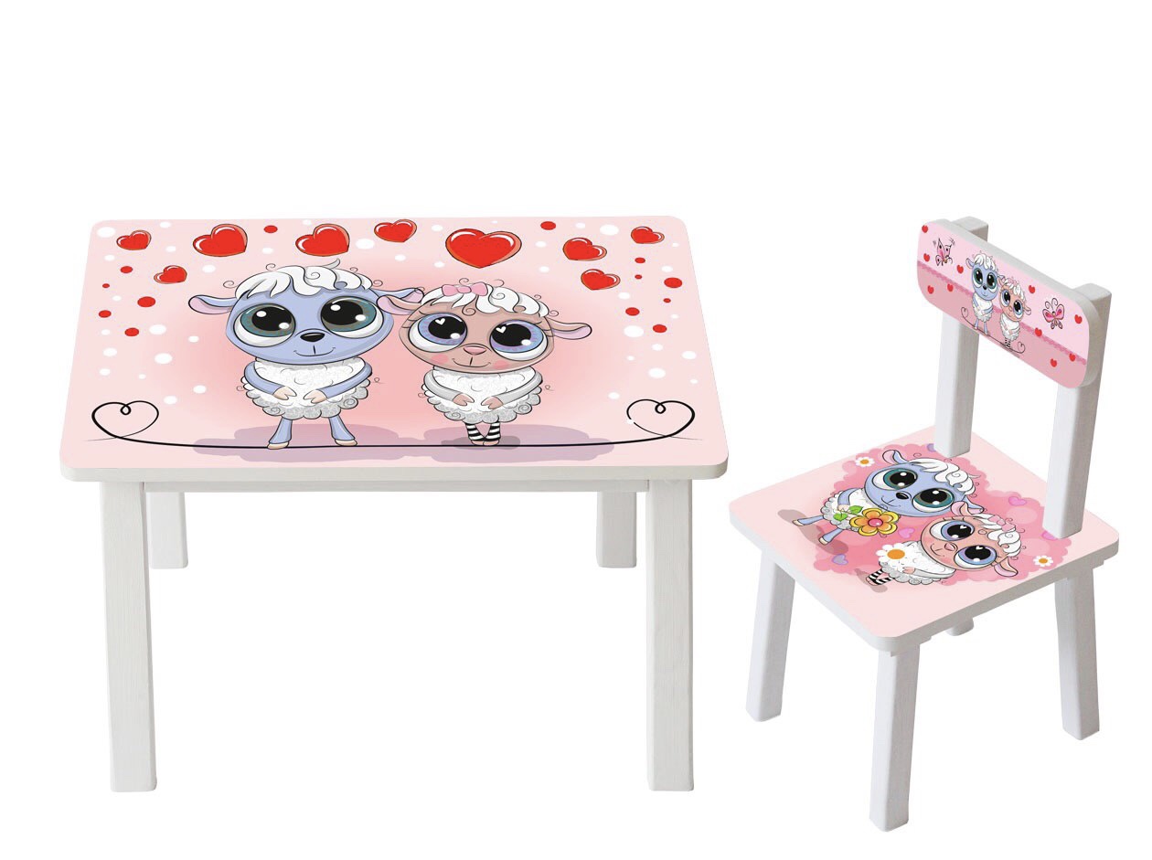 

Столик детский и стульчик Toys высота 43,5 см. 60/40 Овечка BSM2К-29
