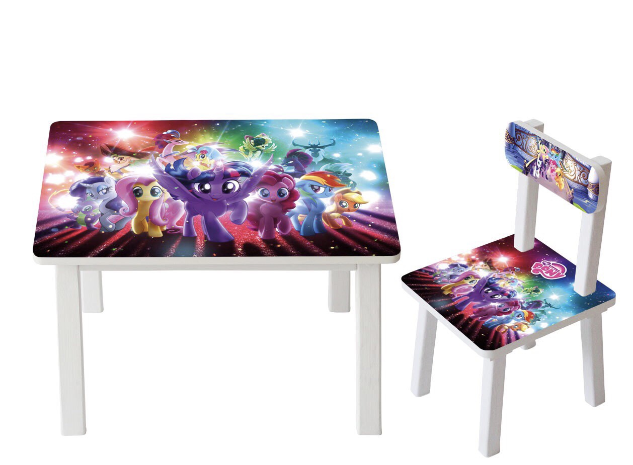 

Столик детский и 2 стульчика Toys высота 43,5 см. 60/40 LITTLE PONY (Пони) BSM2К-13+1