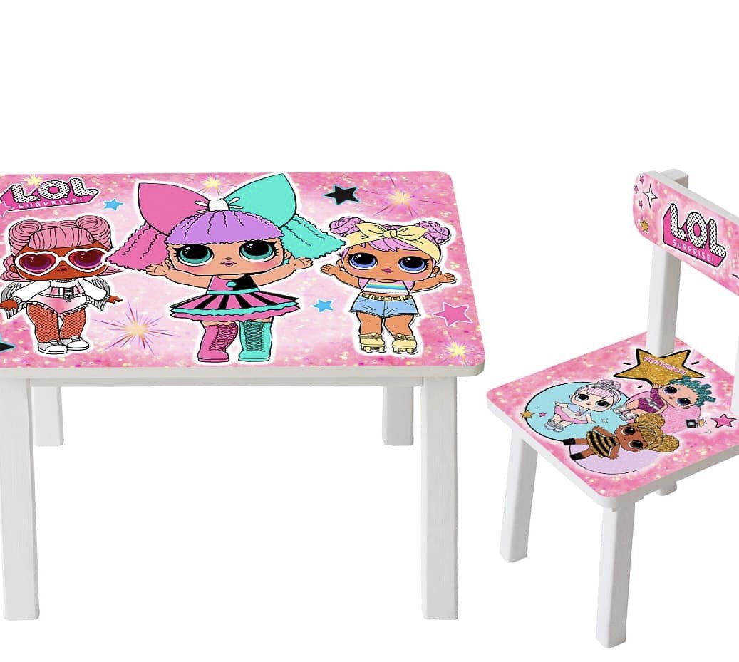 

Столик детский и 2 стульчика Toys высота 43,5 см. 60/40 Кукла ЛОЛ BSM2К-42+1