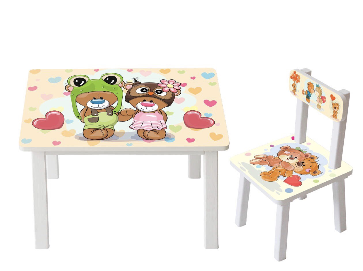 

Столик детский и стульчик Toys высота 43,5 см. 60/40 Мишки BSM2К-27