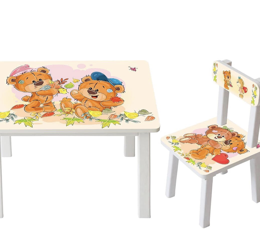 

Столик детский и стульчик Toys высота 43,5 см. 60/40 Мишки BSM2К-44