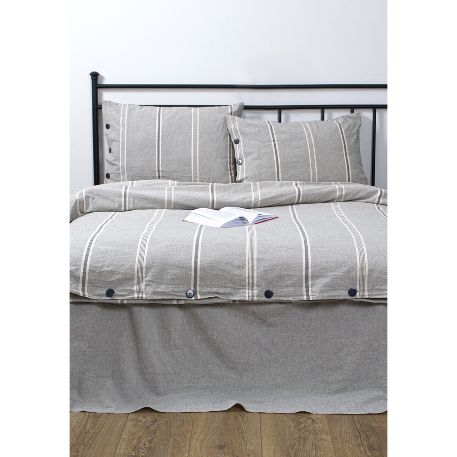 

Постельное белье Barine Washed cotton - Sense gri серый евро