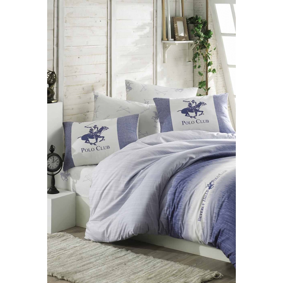 

Постельное белье Beverly Hills Polo Club ранфорс - BHPC 030 Blue полуторный