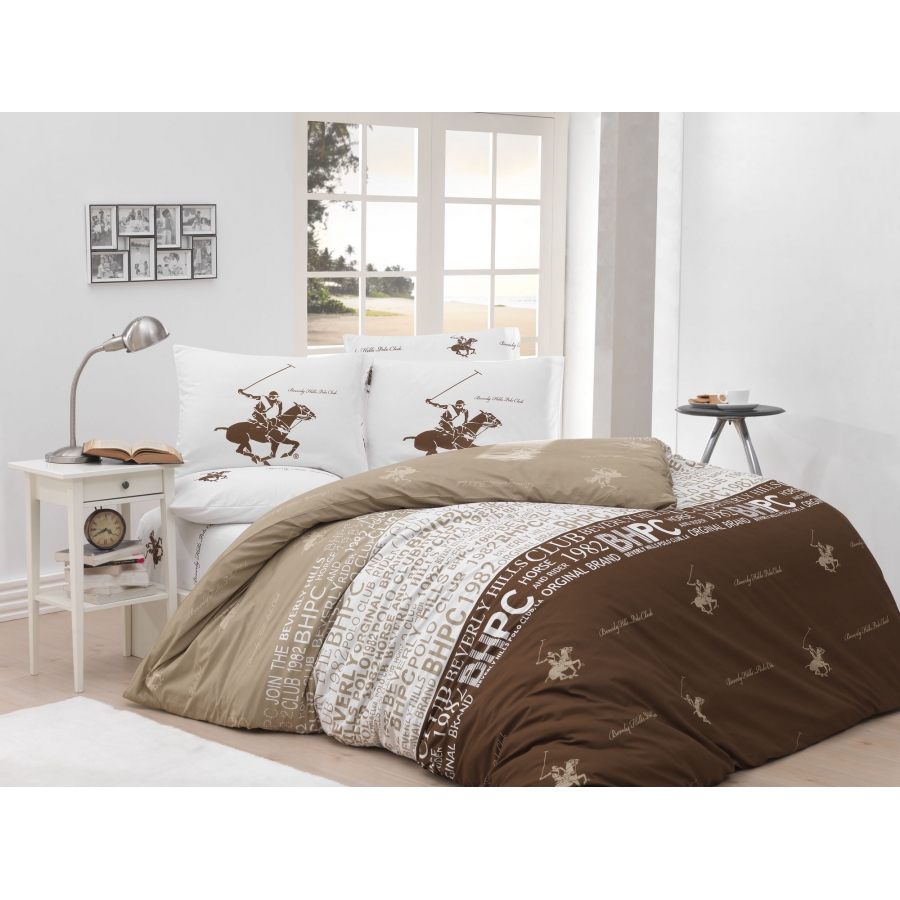 

Постельное белье Beverly Hills Polo Club ранфорс - BHPC 004 Brown евро