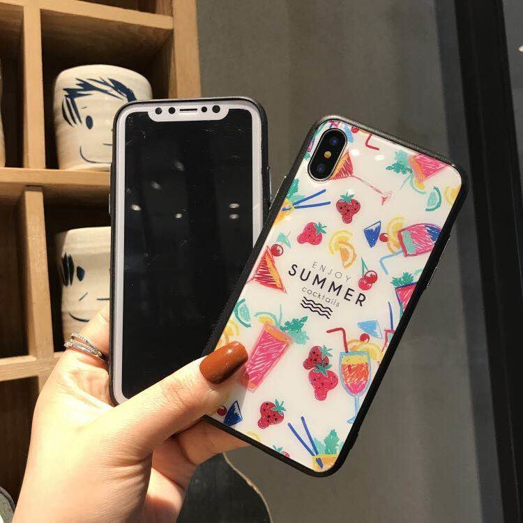 

Чехол Fashion Yct TPU+Glass Summer Drinks for iPhone 8/iPhone 7