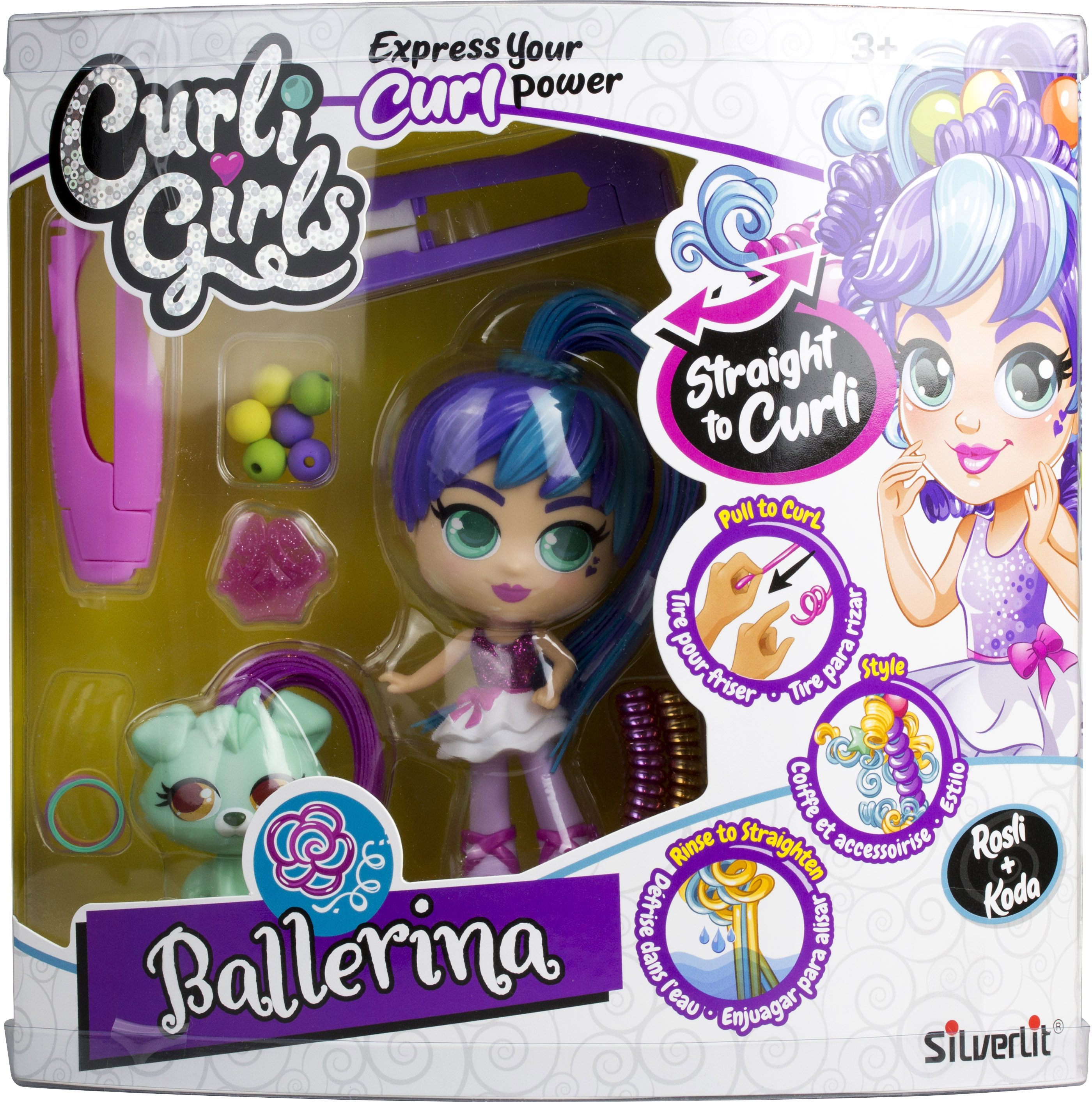 

Игровой набор с куклой и питомцем Curligirls Балерина Росли и Кода (82098)