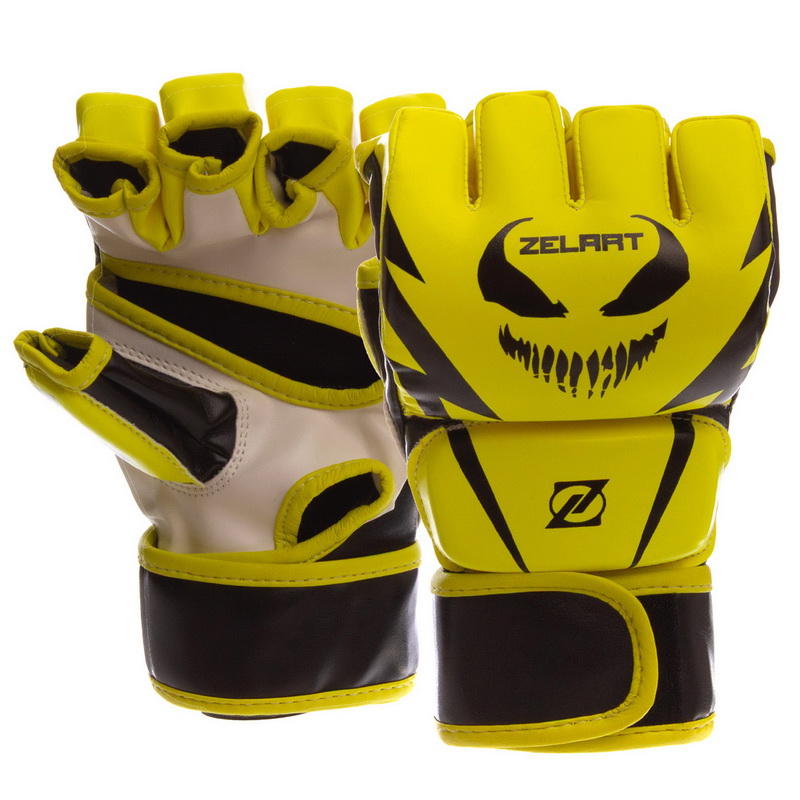 

Перчатки для смешанных единоборств MMA PU ZELART Размер L желто-черные BO-1374